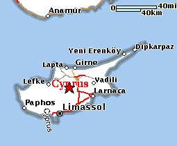 Landkarte Zypern