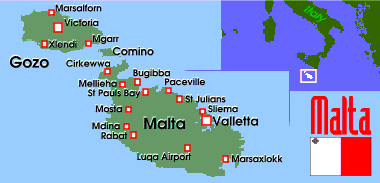 Landkarte Malta-Gozo