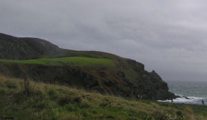 stormachtige zee bij calf of man